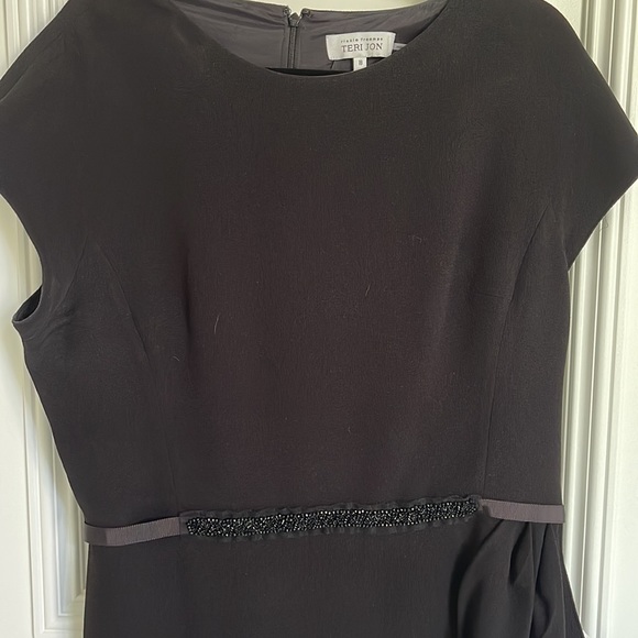 Teri john black dress with beaded belt detail size 18 - Picture 5 of 5